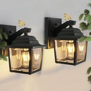 2 Pack Outdoor Wall Lights Dusk to Dawn Outdoor Lighting Fixture Wall Sconce Mount Outdoor Lighting Black Front Door Wall Lighting for Porch Garage Patio