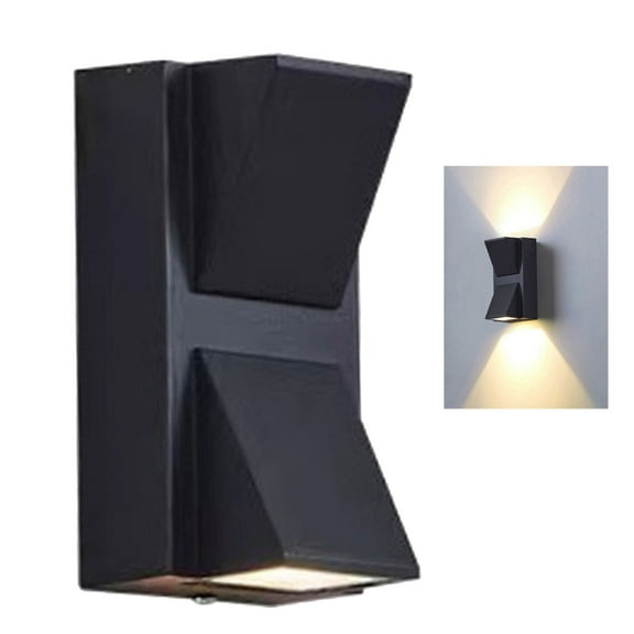 Outdoor Wall Lights Mains Powered, Waterproof Socket Up Down Lights Exterior Wall Sconce, Plastic Wall Lamp for Front Door Patio Terrace Hallway Porch (Luz neutra de 4500 K.)