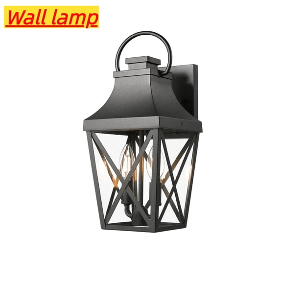 Outdoor Wall Lights, Porch Lights, Waterproof Outdoor Wall Sconce, Exterior Light Fixture Matte Black with Clear Glass Shade for Garage Patio Front Door Balcony (1 pack)