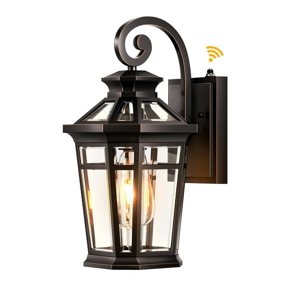 Outdoor Wall Lights Wall Mount, Exterior Lighting Fixtures Dusk to Dawn, Oil Rubbed Bronze Front Porch Lights, Outdoor Wall Lantern with Tempered Glass, Anti-Rust Garage Sconce Lights, Patio