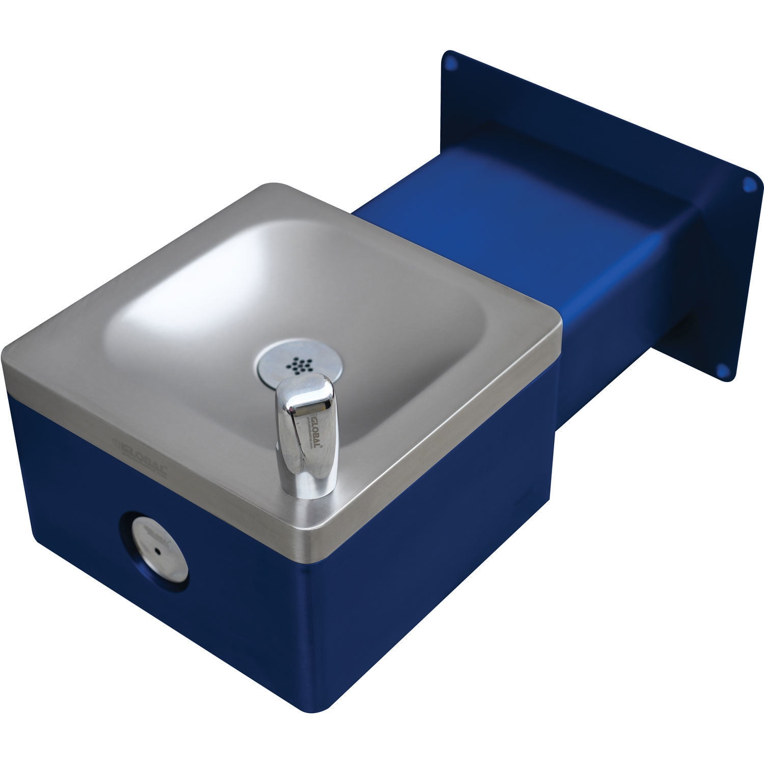 Global Industrial Outdoor Wall Mount Drinking Fountain Blue