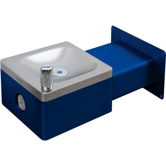 Outdoor Wall Mounted Drinking Fountain, Blue