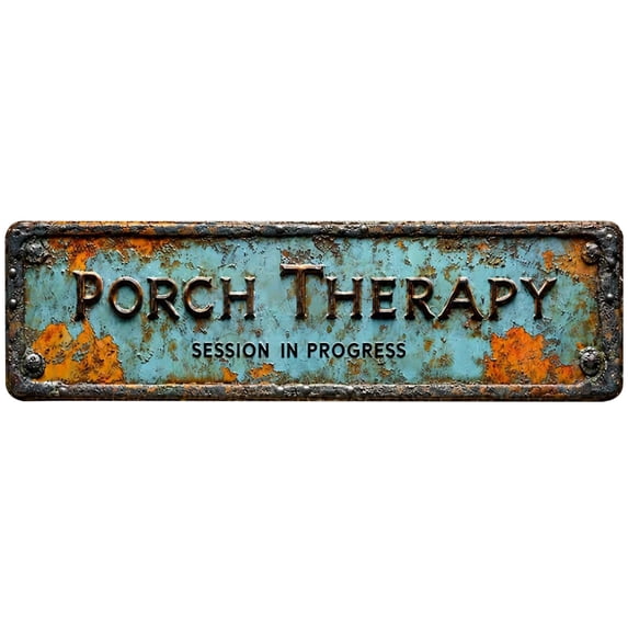 Outdoor Wall Sign for Bare Porch Corners, SomWiBe Flat Metal Decor Plaque, 1 Pack, 7.9 x 3.1 In