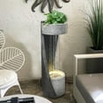 thumbnail image 1 of Outdoor Water Fountain Garden Curved Outdoor Fountains with Flower Pot Water Fountains with Warm Light 35''H Waterfall Fountain Indoor for Garden,Yard,Office,Home Decro, 1 of 16