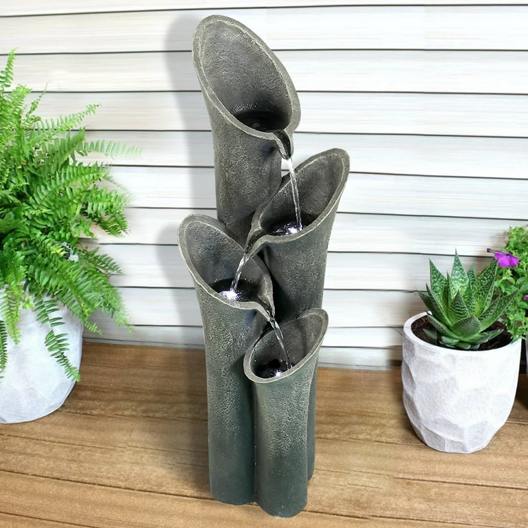 Waterfall Garden Fountain with LED Lights 33.4 Waterfall Garden Fountain with LED Lights 33.4