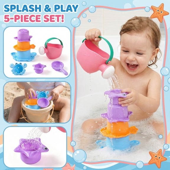 Outdoor Water Splash Accessories Set, 5 Piece Summer Fun Gear for Backyard Beach Pool Garden Activity