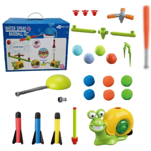 Outdoor Water Sprinkler Baseball Toy Set Summer Activity for Kids Sprinkler Game for Backyard Play for Children Age 3 and Up