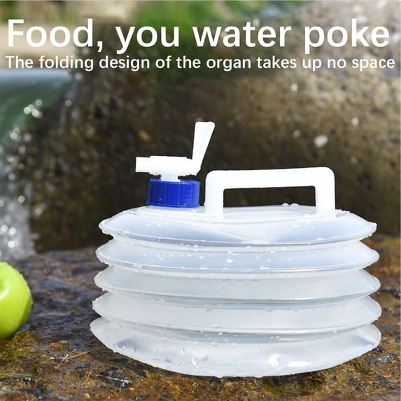 Outdoor Water Storage Container, 15L Collapsible Water Jug with Spigot, Portable Leakproof Water Bucket, Multifunctional Water Storage Tank for Camping, Hiking, Travel, Outdoor Emergency Use