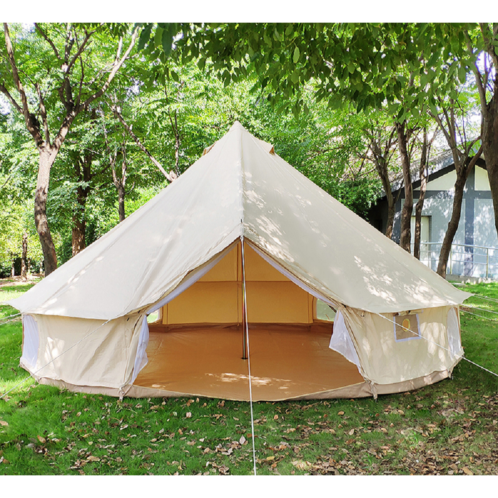 Outdoor Waterproof 4-Season Cotton Canvas Yurt Tent 5M/16.4ft Bell Tent  With Stove Hole (Side Wall), For Family Glamping - Walmart.com