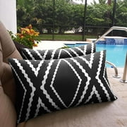 Outdoor Waterproof Boho Throw Pillow Covers Geometric Pillow Cases for Patio Garden Set of 2, 18 X 18 Inches