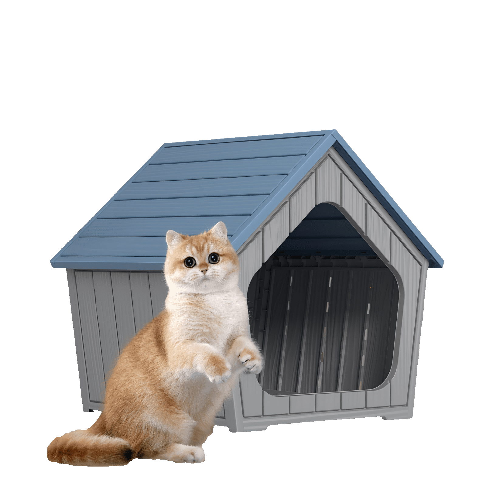 Outdoor Waterproof Cat House,23.43×22.64×22.8 Inches,Insulated Cat Shelter Feral for All Seasons,Easy to Assemble,Suitable for Cats and Small Dogs