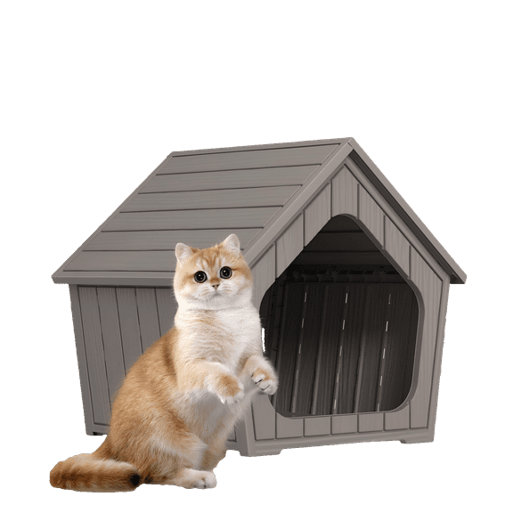 Outdoor Waterproof Cat House,23.43×22.64×22.8 Inches,Insulated Cat Shelter Feral for All Seasons,Easy to Assemble,Suitable for Cats and Small Dogs