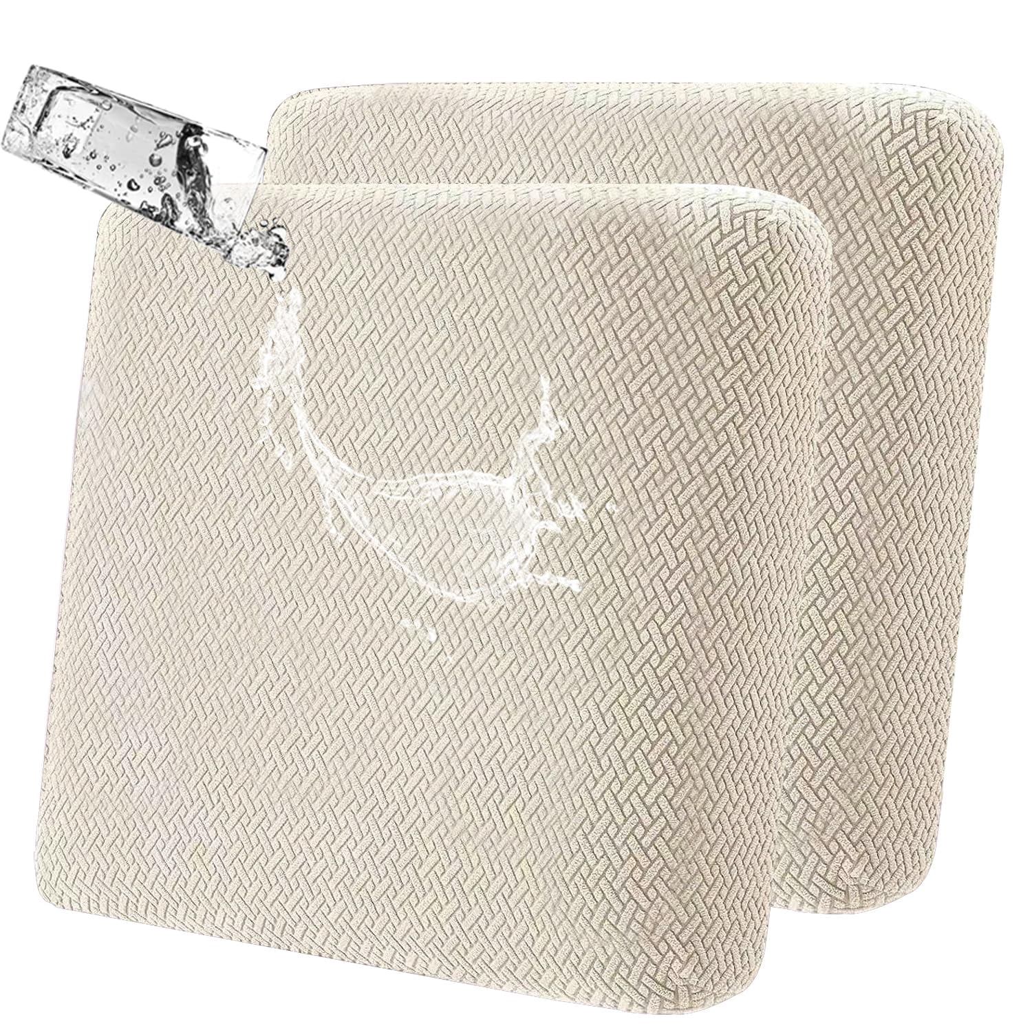 Outdoor Waterproof Couch Cushion Covers, Stretch Individual Patio Chair Cushion Outdoor Seat Cushion Pad