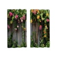 thumbnail image 1 of Outdoor Waterproof Curtains Courtyard Floral 2 Piece Set - Green Plants Flowers Print Water Resistant Patio Curtains 5.9x5.9ft Panel Pair (A), 1 of 6