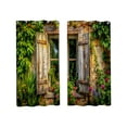 thumbnail image 1 of Outdoor Waterproof Curtains Courtyard Floral 2 Piece Set - Green Plants Flowers Print Water Resistant Patio Curtains 5.9x5.9ft Panel Pair (C), 1 of 6