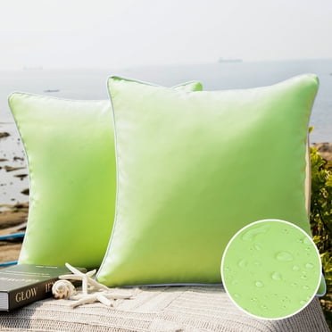 Outdoor Waterproof Decorative Square Throw Pillow for Patio Garden, 20" x 20", Turquiose, 2 Pack