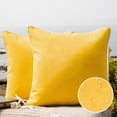 thumbnail image 1 of Outdoor Waterproof Decorative Square Throw Pillow for Patio Garden, 20" x 20", Yellow, 2 Pack, 1 of 5