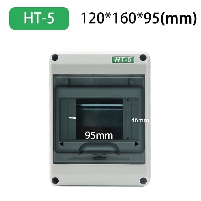Outdoor Waterproof Distribution Box with DIN Rail, Transparent Cover ABS Waterproof Circuit Breaker Box IP65, Indoor and Outdoor Walls