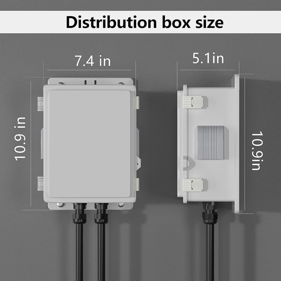 Outdoor Waterproof Electrical Junction Box, ABS Water Resistant Enclosure with Internal Mounting Panel & Hinged Cover (10,4" H* 7.3" L* 5.1" W)$$Tools & Hardware Other