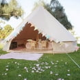 thumbnail image 1 of Outdoor Waterproof Family Camping Cotton Canvas Bell Tent Luxury Glamping Yurt Diameter 4M (13.1FT), 1 of 4
