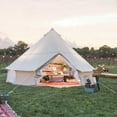 thumbnail image 1 of Outdoor Waterproof Family Camping Cotton Canvas Bell Tent Luxury Glamping Yurt Diameter 5M (16.4FT), 1 of 3
