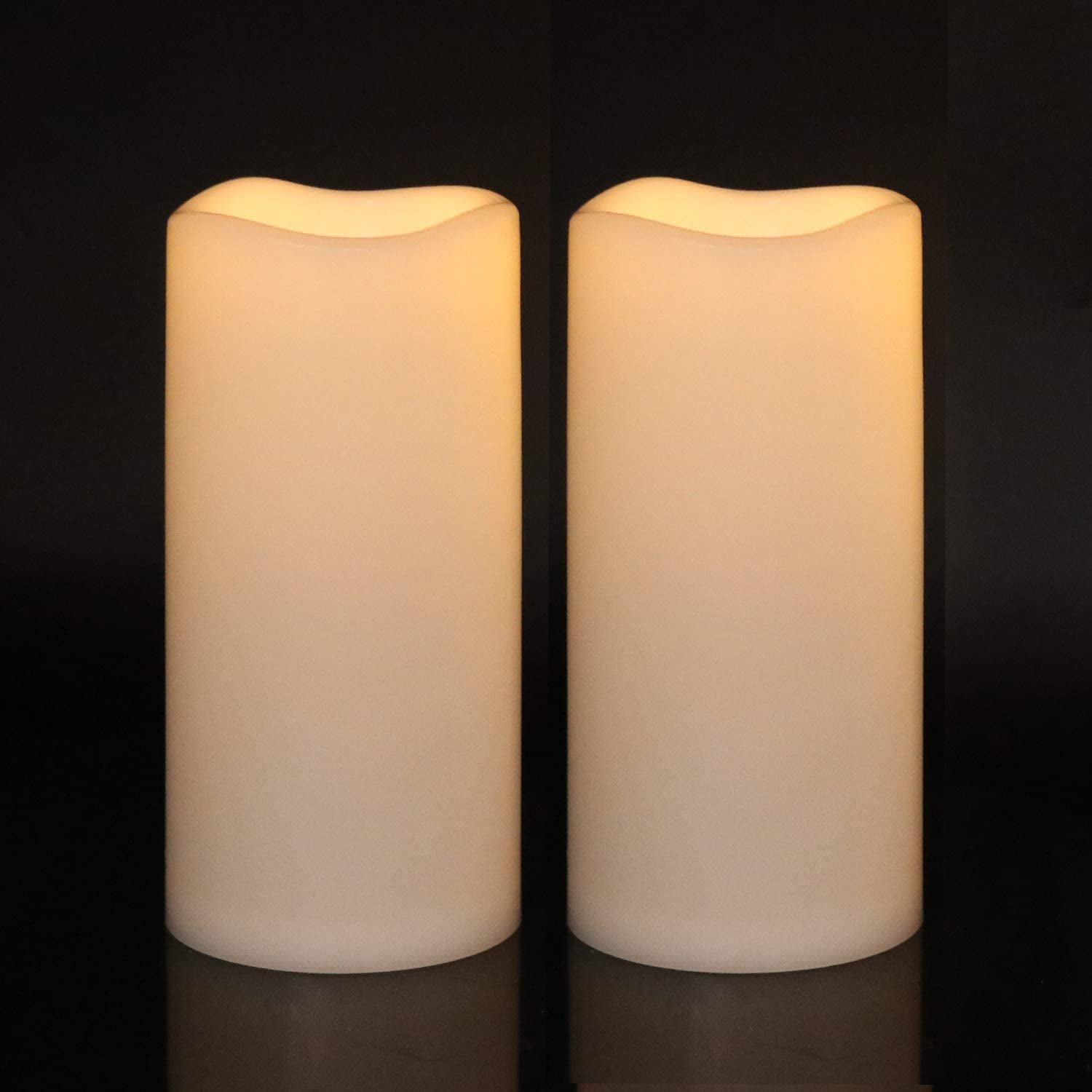 Outdoor Waterproof Flameless Candles Set of 2 LED Flickering Warm
