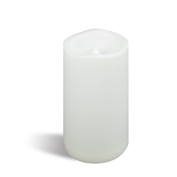 Outdoor Waterproof Flameless LED Large Pillar Candle with Timer Long Lasting Battery Operated Plastic Electric Candle Light for Halloween Christmas Xmas Wedding Party Centerpiece Decorations 4"x6"