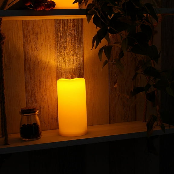 Outdoor Waterproof Flameless LED Pillar Candle with Timer Battery Operated Electric Plastic Flickering Decorative Fake Candle Light for Home Garden Wedding Birthday Party Dcor Gift Choice 3x 6