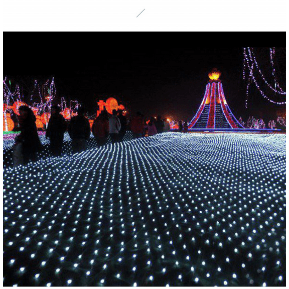 Outdoor Waterproof Garden Full Sky Star Christmas Lamp, 1.5 * 1.5 M 96 Lamp With Tail Plug (White)