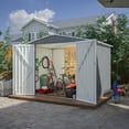 thumbnail image 1 of Outdoor Waterproof Garden Tool Storage Sheds with Metal Foundation with Floor Frame, Tool Shed with Lockable Hinged Doors & Air Vents, Storage House Waterproof for Backyard, Lawn, 1 of 9