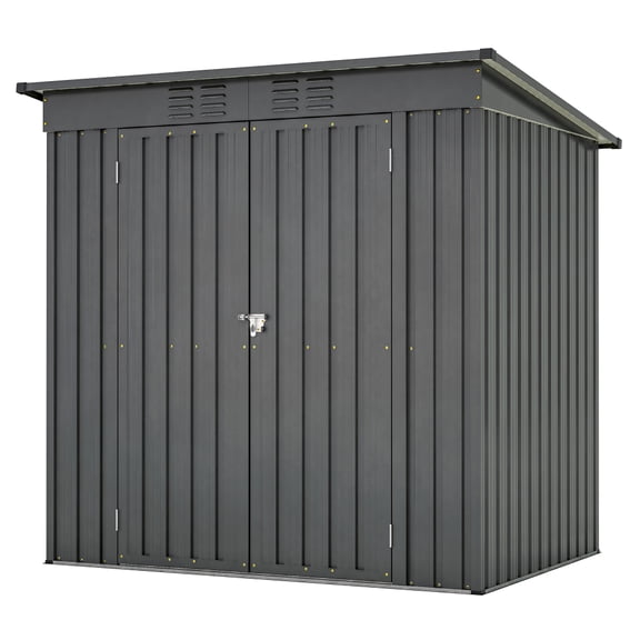 Outdoor Waterproof Garden Tool Storage Sheds with Metal Foundation with Floor Frame, Tool Shed with Lockable Hinged Doors & Air Vents, Storage House Waterproof for Backyard, Lawn