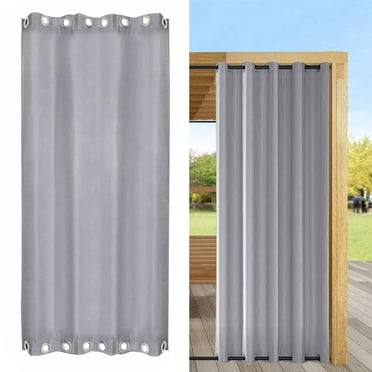 Outdoor Waterproof Gazebo Curtain Patio Cabin Cabana Protect Drape Panel - Gray, W54 x H106 in