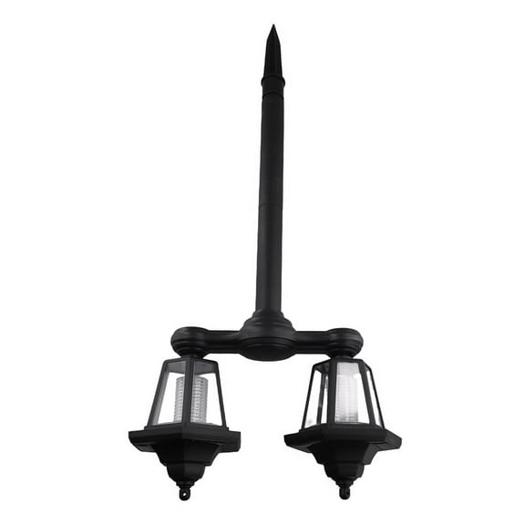 Outdoor Waterproof Hexagonal Ground Plug Light, Solar Post Light for Garden Patio Yard Front/Back Do Black ABS