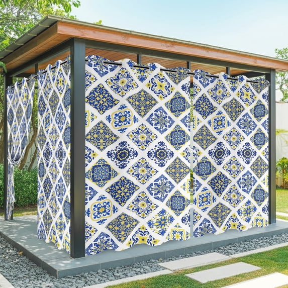 Draw Brick Pattern Outdoor Waterproof Patio Curtain 84