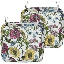 Outdoor Waterproof Patio Cushion Covers 24" X 24" X 4" Set of 2 Replacement Slipcovers Decorative Cushion Cover for Chair Seat Garden Bench Porch Couch P007-24X24X4-2PC Cover