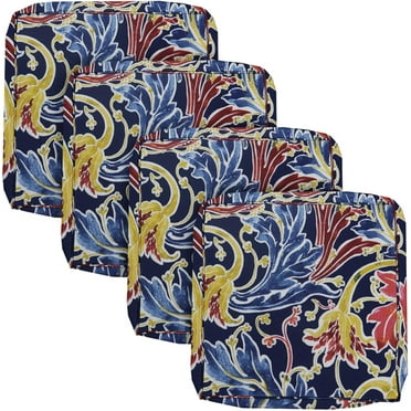 Outdoor Waterproof Patio Cushion Covers 24" X 24" X 4" Set of 4 Replacement Slipcovers Decorative Cushion Cover for Chair Seat Garden Bench Porch Couch P001-24X24X4-4PC Cover