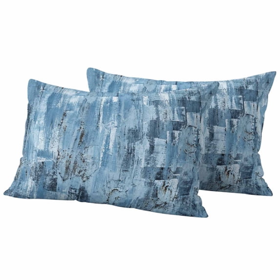Outdoor Waterproof Pillow Covers Abstract Blue Gradient Graffiti Decorative Throw Pillow Protectors,Pillowcase Cushion Cases for Patio Sofa Garden Couch,20x12in,Pack of 2