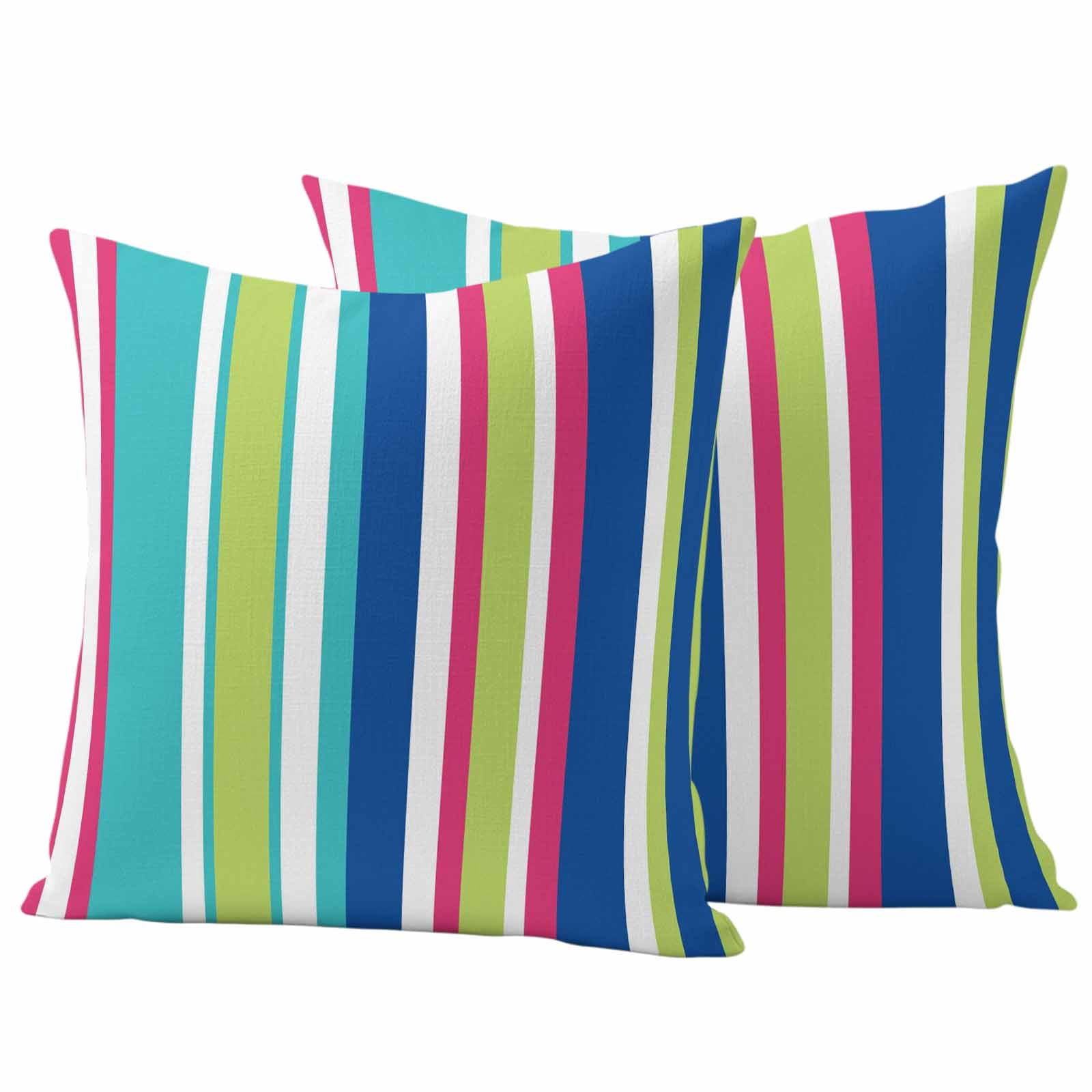 Outdoor Waterproof Pillow Covers Abstract Gradient Stripes Decorative Throw Pillow Protectors,Pillowcase Cushion Cases for Patio Sofa Garden Couch,18x18in,Pack of 2