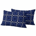 thumbnail image 1 of Outdoor Waterproof Pillow Covers Abstract Navy Blue Four Leaf Clovers Decorative Throw Pillow Protectors,Pillowcase Cushion Cases for Patio Sofa Garden Couch,20x12in,Pack of 2, 1 of 14