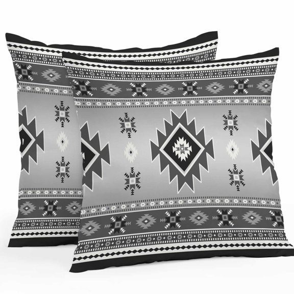 Outdoor Waterproof Pillow Covers Aztec Retro Ethnic Style Decorative Throw Pillow Protectors for Patio Sofa Garden Couch,16x16in 2 Pack