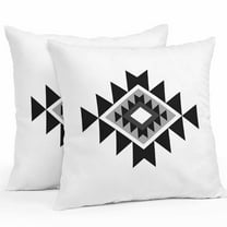 Outdoor Waterproof Pillow Covers Aztec Tribal Geometric Black Gray Decorative Throw Pillow Protectors for Patio Sofa Garden Couch,18x18in 2 Pack