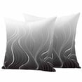 thumbnail image 1 of Outdoor Waterproof Pillow Covers Black Ripple White Abstract Line Decorative Throw Pillow Protectors,Pillowcase Cushion Cases for Patio Sofa Garden Couch,16x16in,Pack of 2, 1 of 14