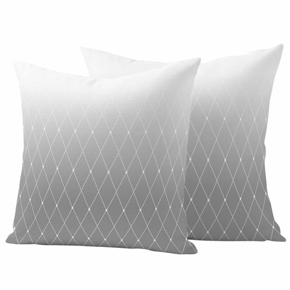 Outdoor Waterproof Pillow Covers Country Gray Gradient Lines Decorative Throw Pillow Protectors,Pillowcase Cushion Cases for Patio Sofa Garden Couch,18x18in,Pack of 2