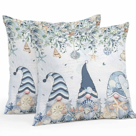Outdoor Waterproof Pillow Covers Dwarf Ocean Shell Starfish Decorative Throw Pillow Protectors for Patio Sofa Garden Couch,26x26in 2 Pack