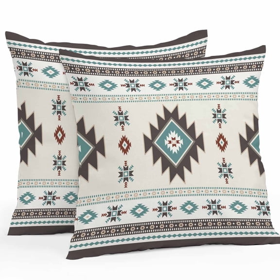 Outdoor Waterproof Pillow Covers Farm Aztec Bohemian Geometric Decorative Throw Pillow Protectors for Patio Sofa Garden Couch,26x26in 2 Pack