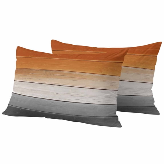Outdoor Waterproof Pillow Covers Farm Retro Grey Wood Board Decorative Throw Pillow Protectors,Pillowcase Cushion Cases for Patio Sofa Garden Couch,20x12in,Pack of 2