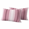 thumbnail image 1 of Outdoor Waterproof Pillow Covers Farmhouse Watercolor Pink Gradient Line Decorative Throw Pillow Protectors,Pillowcase Cushion Cases for Patio Sofa Garden Couch,20x12in,Pack of 2, 1 of 14