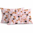 thumbnail image 1 of Outdoor Waterproof Pillow Covers Halloween Ghost Black Cat Pumpkin Decorative Throw Pillow Protectors,Horror Theme on Pink Pillowcase Cushion Cases for Patio Sofa Garden Couch,20x12in,Pack of 2, 1 of 9