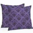 thumbnail image 1 of Outdoor Waterproof Pillow Covers Halloween Haunted Pumpkin Ghost Black Bats Decorative Throw Pillow Protectors,Shabby Purple Pillowcase Cushion Cases for Patio Sofa Garden Couch,26x26in,Pack of 2, 1 of 9
