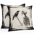 thumbnail image 1 of Outdoor Waterproof Pillow Covers Vintage Ballet Skirt Skull Decorative Throw Pillow Protectors,Halloween Words on Linen Pillowcase Cushion Cases for Patio Sofa Garden Couch,20x12in,Pack of 2, 1 of 9